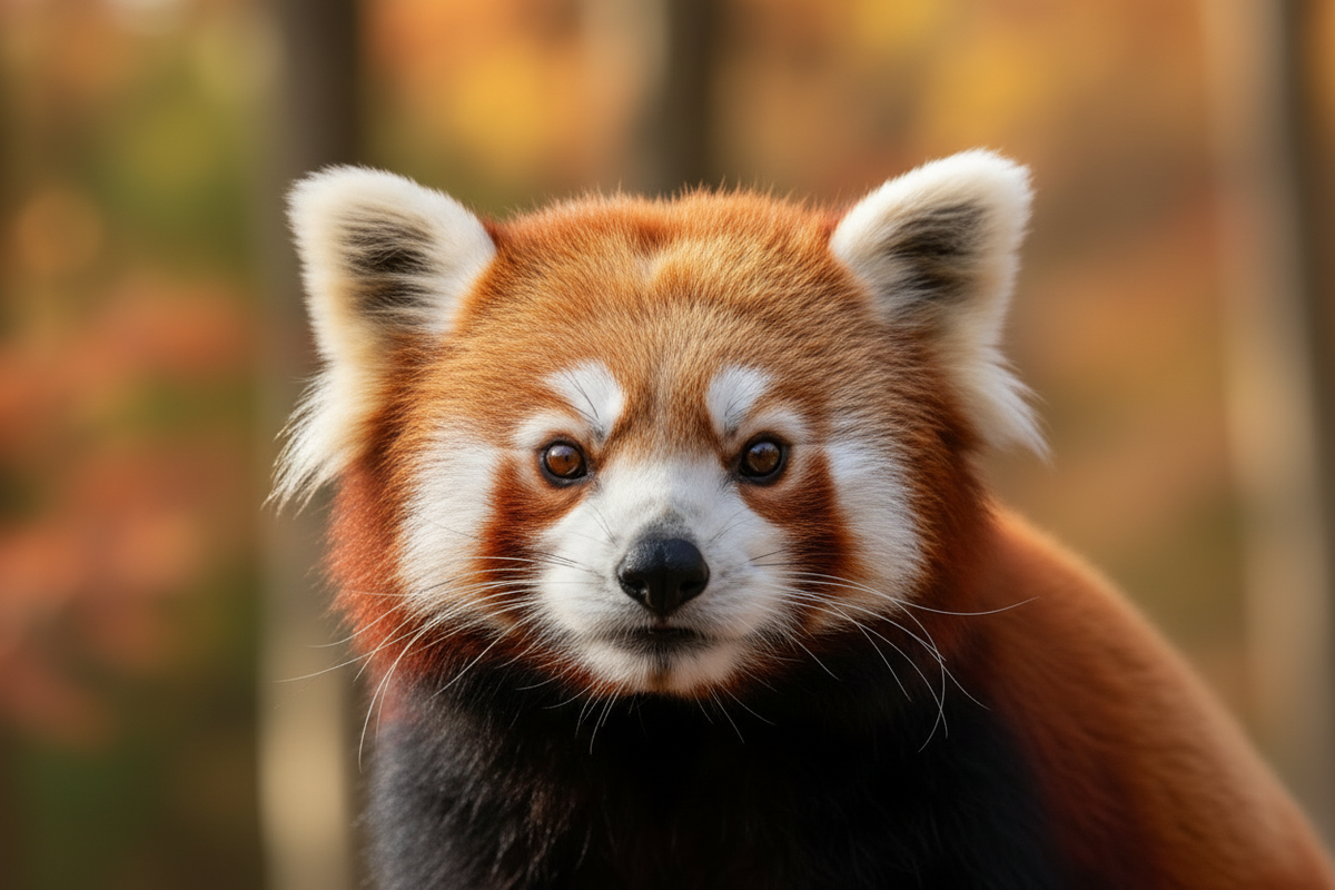 Rode panda vooraanzicht