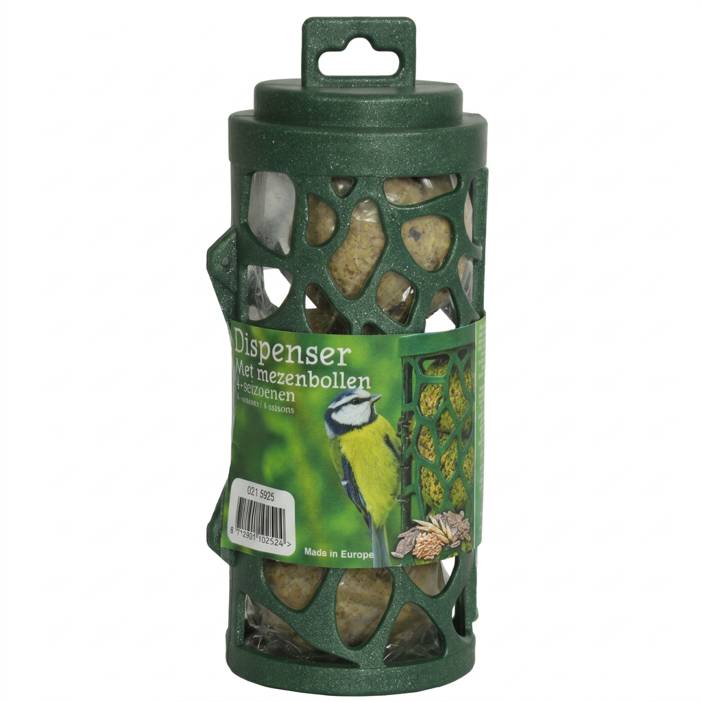 Boon Dispenser met 3 Mezenbollen Groen 17 cm