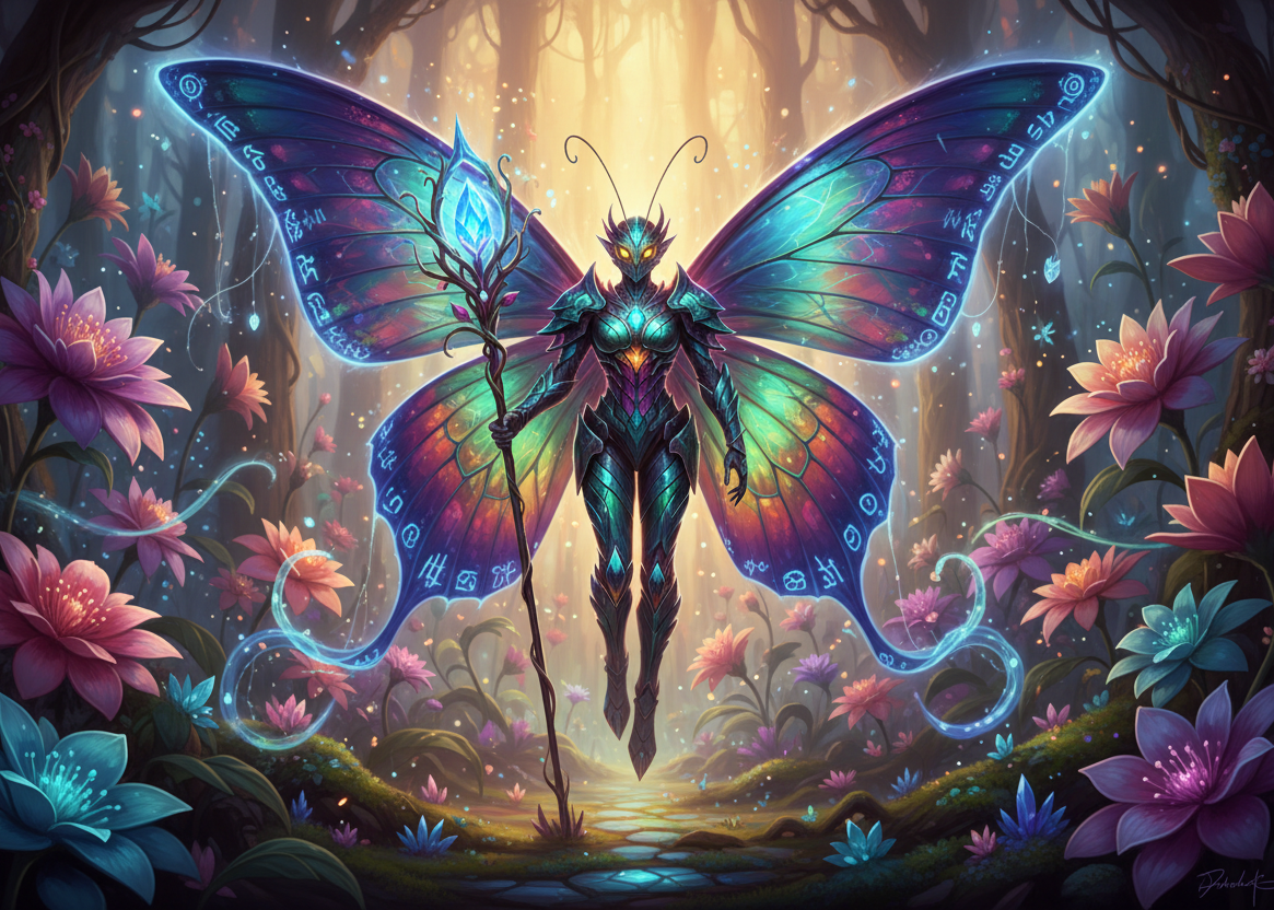 The Butterfly Guardian - Fantasy Wildlife Magnet