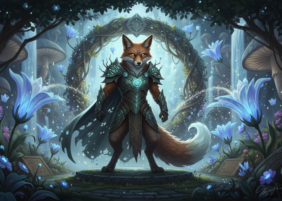 The Fox Guardian - Fantasy Wildlife Magnet