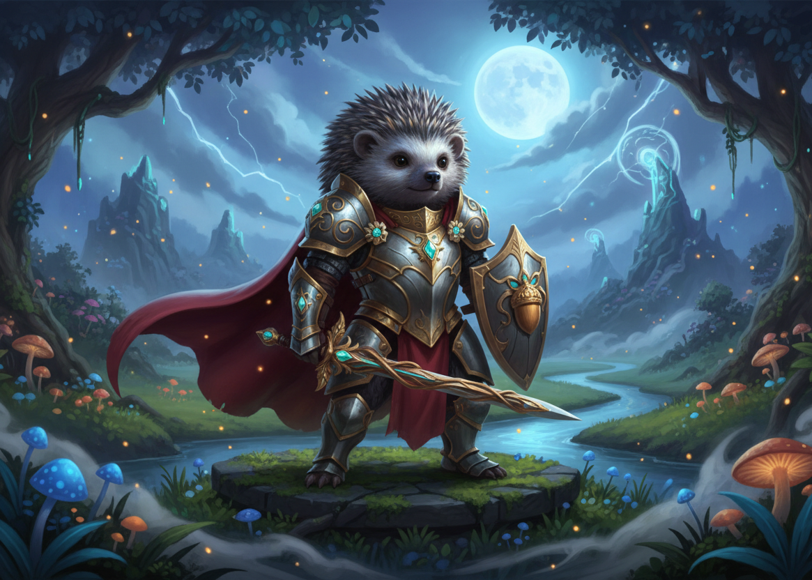 The Hedgehog Guardian - Fantasy Wildlife Magnet