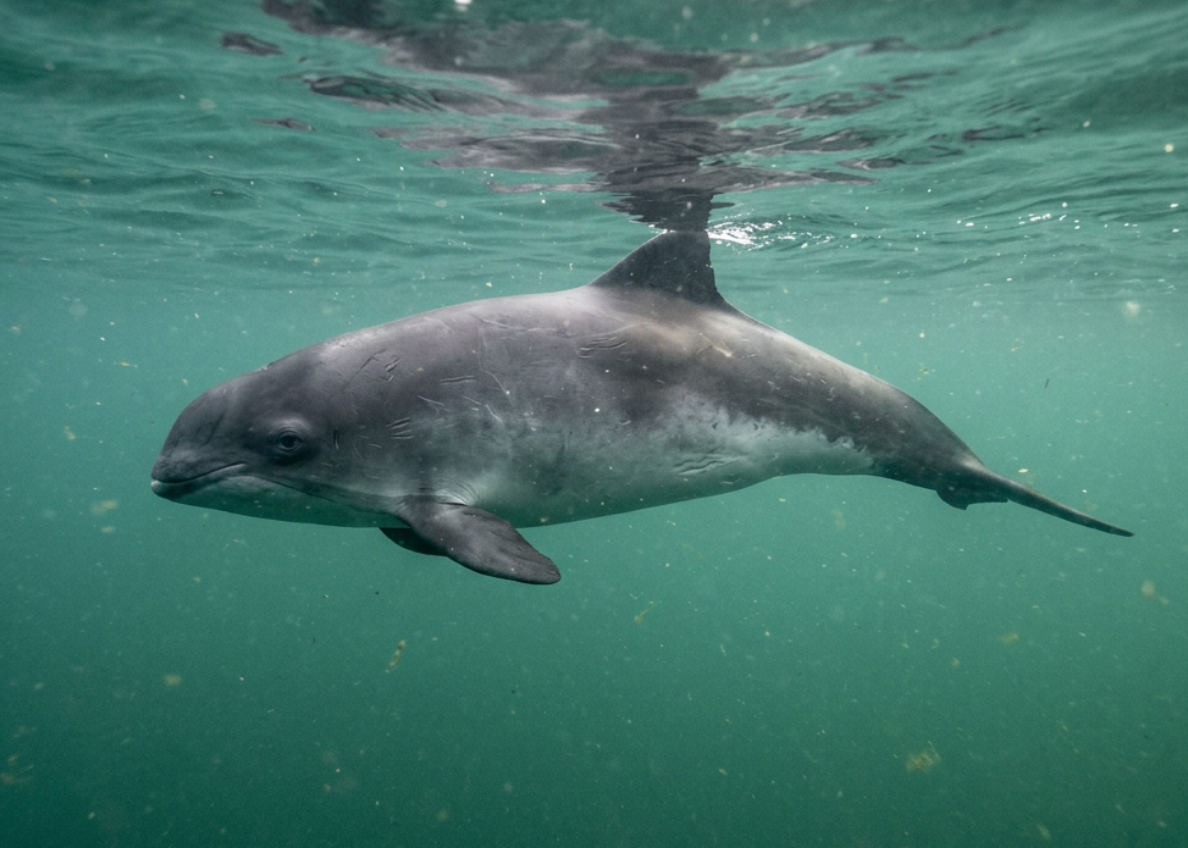 Bruinvis onder water in de Oosterschelde